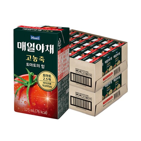 매일유업 매일야채 고농축 토마토의 힘, 125ml, 48개
