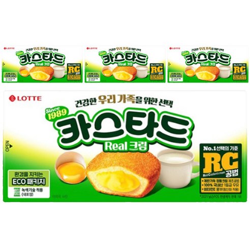 롯데제과 카스타드 리얼 크림, 138g, 4개