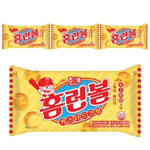 홈런볼 커스타드크림, 46g, 4개