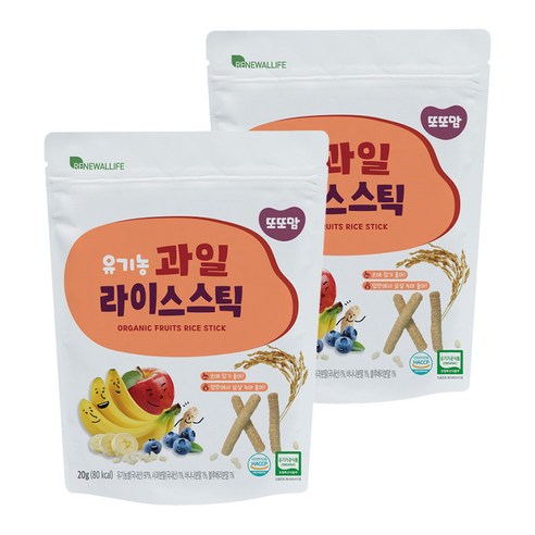 또또맘 유기농 라이스스틱 20g, 과일, 2개
