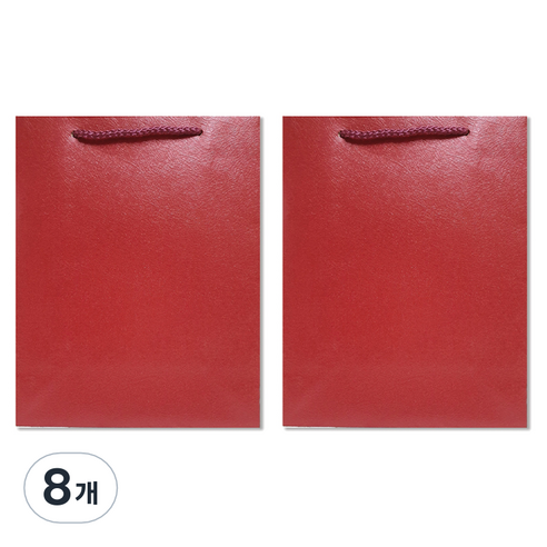 홀마크 무지 단색 쇼핑백 중, 레드, 8개