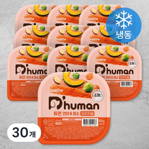 듀먼 전연령용 강아지 오리지널 화식사료, 연어+채소, 50g, 30개