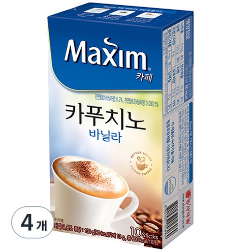 맥심 카페 카푸치노 바닐라향 130g, 13g, 10개입, 4개