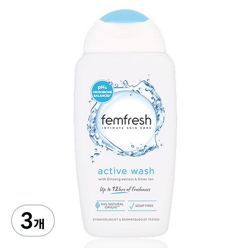 펨프레쉬 액티브 워시 여성청결제, 250ml, 3개