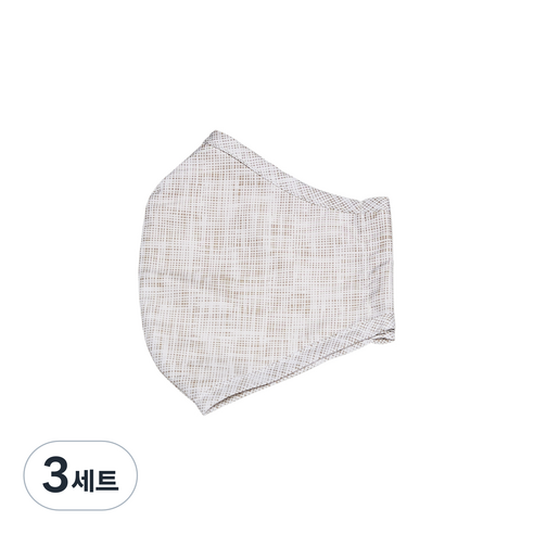 빨아쓰는 쫀쫀이 마스크 베이지 특대형 + 이어밴드, 3세트