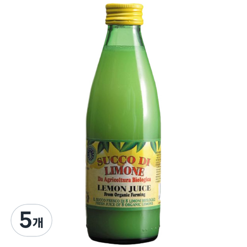 유로푸드 유기농 레몬쥬스, 250ml, 5개