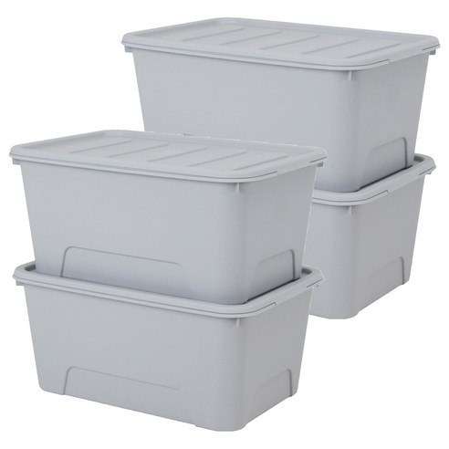 가쯔 마카롱 리빙박스, 라이트그레이, 56L, 4개