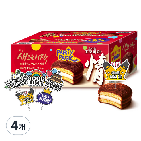 오리온초코파이 정 파티팩, 1.755kg, 4개
