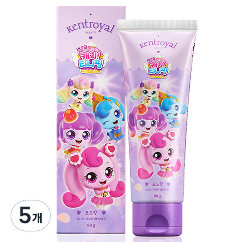 켄트로얄 캐치티니핑 키즈 어린이 야채치약 포도향, 80g, 5개