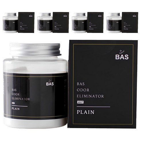 BAS 차량용 생활 탈취제 미니 플러스 플레인 무향, 160g, 5개