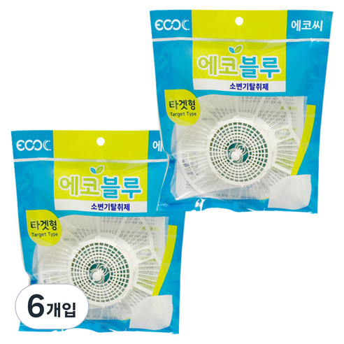 에코씨 타겟형 화장실 탈취제 에코블루, 80g, 6개