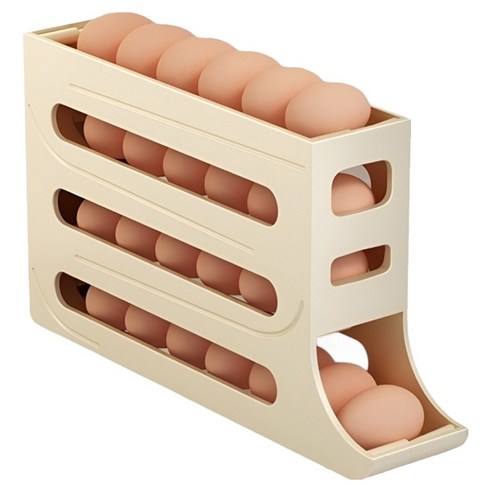 더자카 계란 오토 디스펜서 보관함, 옐로, 1개