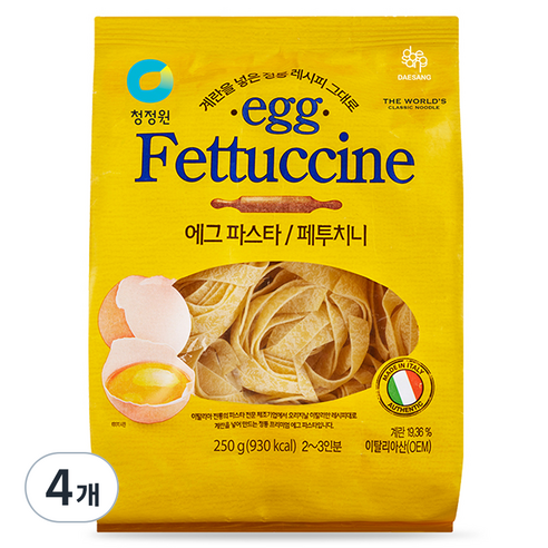 청정원 에그 파스타 페투치니, 250g, 4개