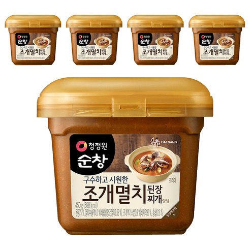 청정원순창 조개멸치 된장찌개 양념, 450g, 5개