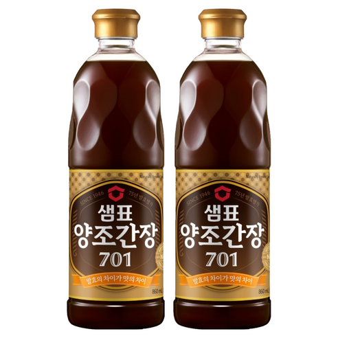 샘표 양조 간장 701, 860ml, 2개