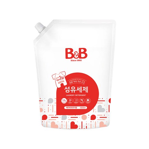비앤비 섬유 유아세제 베이비파우더향, 1.5L, 1개