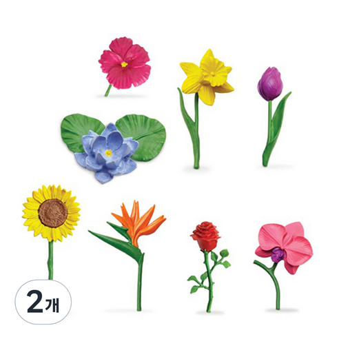 사파리엘티디 꽃 튜브 피규어 Flowers 682904, 2개