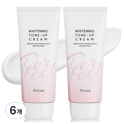 ASOME 에이썸 퍼펙트 화이트닝 톤업 크림 100ml 2개, 6개