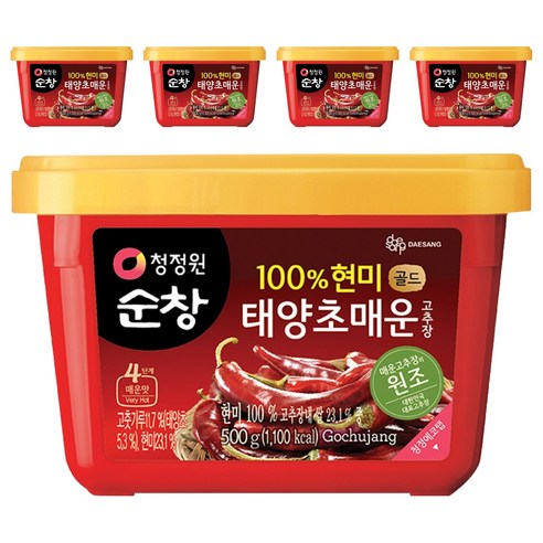 청정원순창 태양초 매운고추장 골드, 500g, 5개