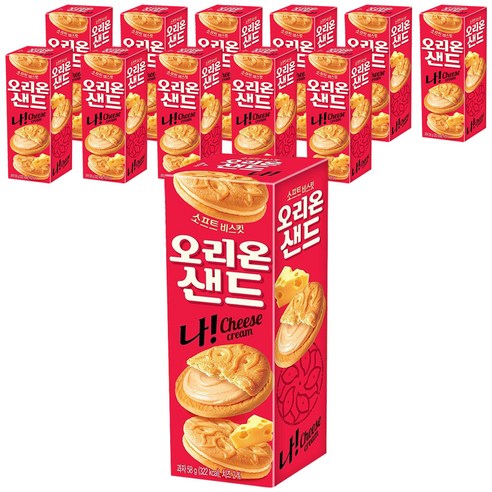 오리온 나 샌드과자, 58g, 12개