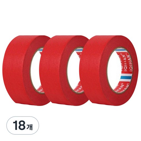 다다 칼라 마스킹 종이테이프 30mm x 15m, 레드, 18개