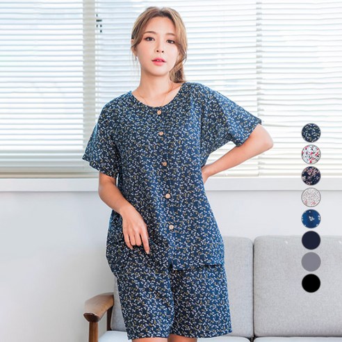 도씨 여성용 자연인견 반팔 잠옷 상하세트