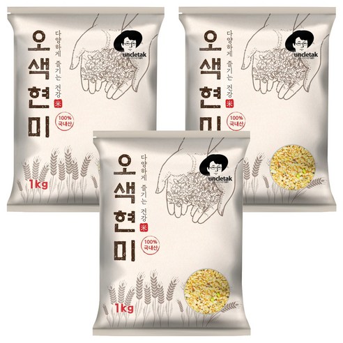 엉클탁 오색현미, 1kg, 3개
