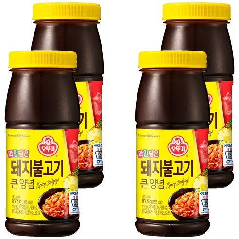 오뚜기 돼지불고기 큰 양념, 875g, 4개
