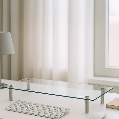 시대를 초월하는 투명한 아름다움, 레토 강화유리 모니터받침대 LMS-G06 사용 후기 강화유리모니터받침대