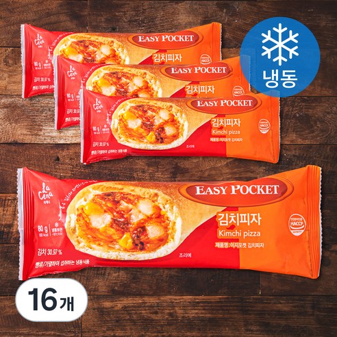 라체나 이지포켓 김치피자 (냉동), 80g, 1개입, 16개
