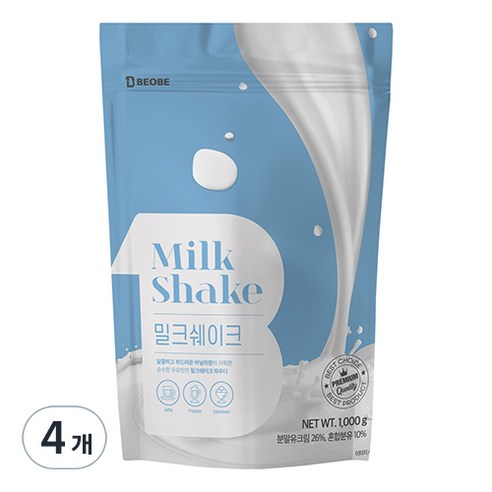 베오베 밀크쉐이크 파우더, 1kg, 1개입, 4개