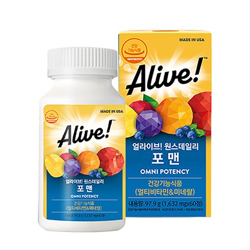 얼라이브 원스데일리 포맨 멀티비타민 80정 1개 건강기능식품