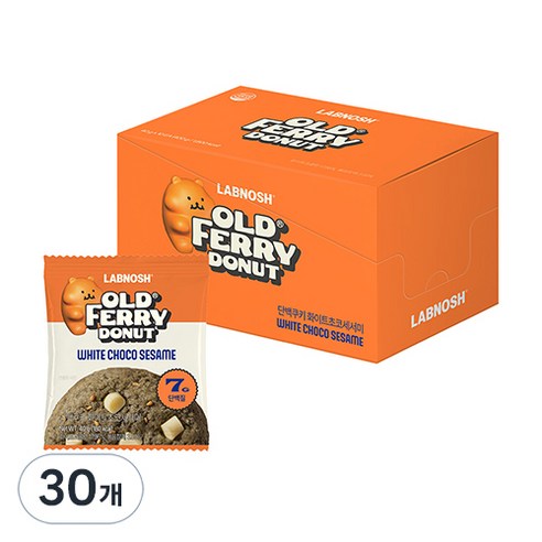 랩노쉬 올드페리도넛 단백쿠키 화이트 초코 세서미, 40g, 30개
