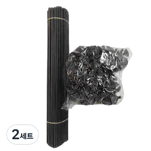 마켓감성 멀티컬러 풍선 홀더 100p + 막대 100p 세트, 블랙, 2세트
