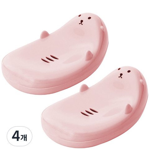 블럭마트 비누케이스 욕실 비누받침, 핑크, 4개