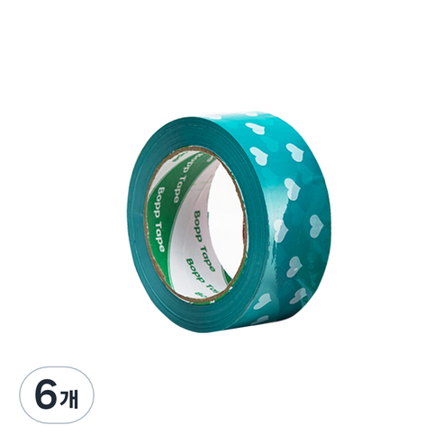 에이러블 포장용 박스테이프 45mm x 100m B0210, 6 블루하트, 6개