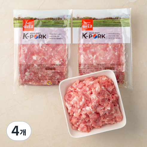 로켓프레시] 하이포크 뒷다리 다짐육 (냉장), 500g, 4개