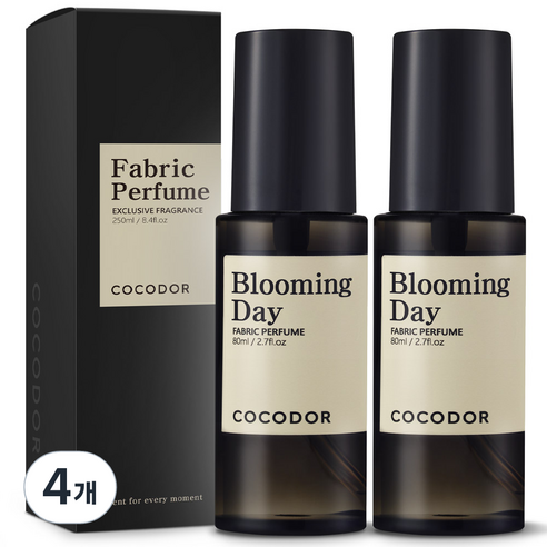 코코도르 룸 앤 패브릭 퍼퓸 섬유탈취제 블루밍데이, 80ml, 4개