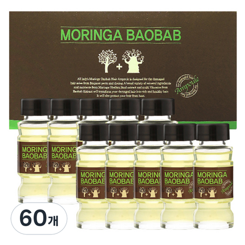 올레이디 모링가 바오밥 헤어앰플, 15ml, 60개