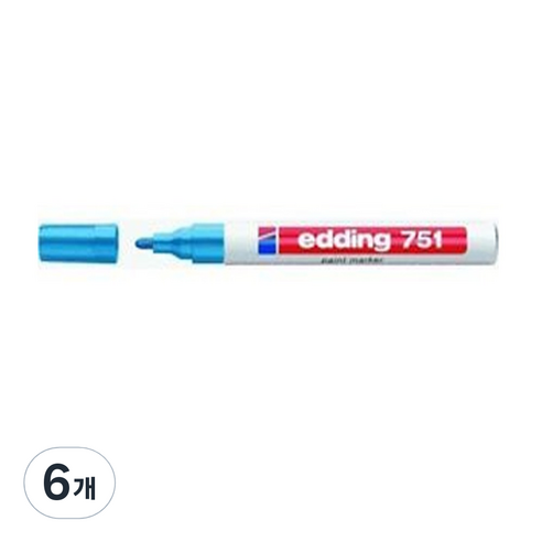 에딩e-751 페인트마카 10, 하늘색, 6개