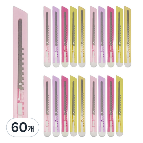 문구담 문구용 사무용 고급커터칼, 랜덤발송, 60개