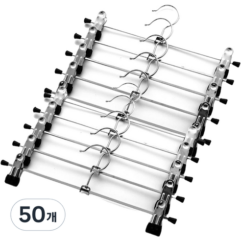 볼매다움 논슬립 집게 PVC 치마 바지걸이, 블랙, 50개