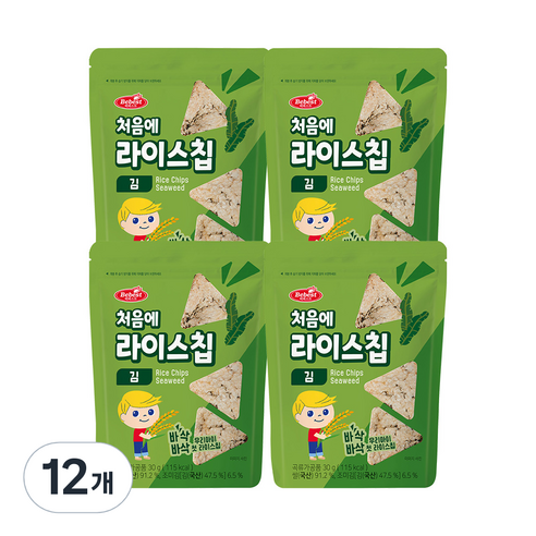 베베스트 처음에 바삭바삭 라이스칩 30g, 김, 12개