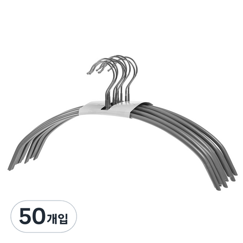 코멧 홈 논슬립 라운드 옷걸이, 그레이, 50개입