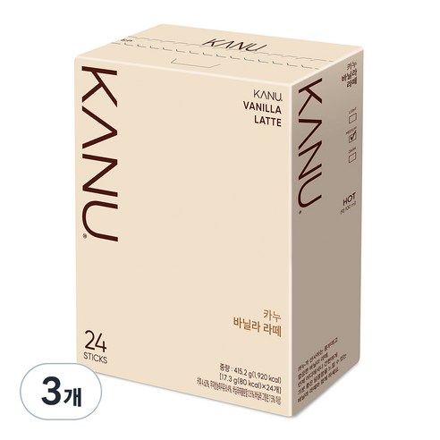 카누 바닐라 라떼, 17.3g, 24개입, 3개