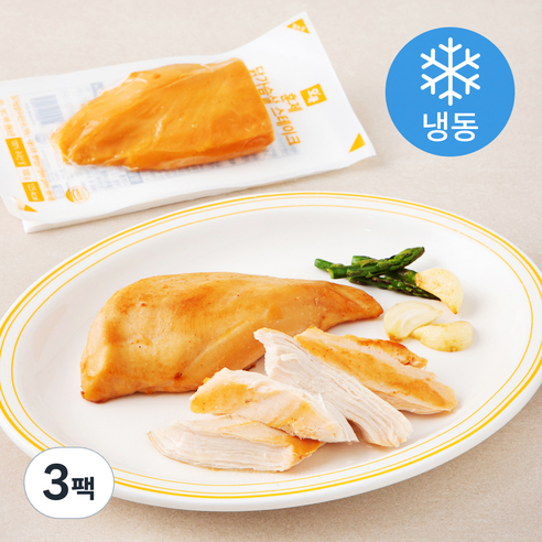 오쿡 훈제 닭가슴살 스테이크 (냉동), 100g, 3팩