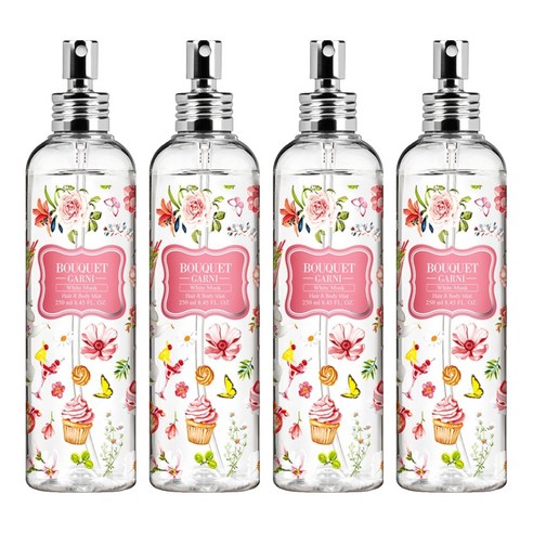 부케가르니 헤어 앤 바디미스트 화이트머스크, 250ml, 4개