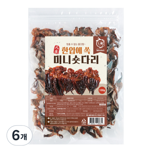 해야미 미니 숏다리, 100g, 6개