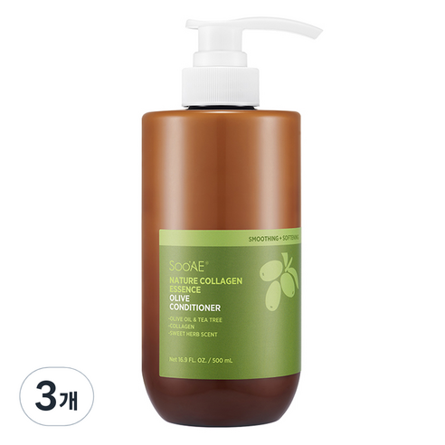 네이처 콜라겐 올리브 헤어 컨디셔너, 500ml, 3개
