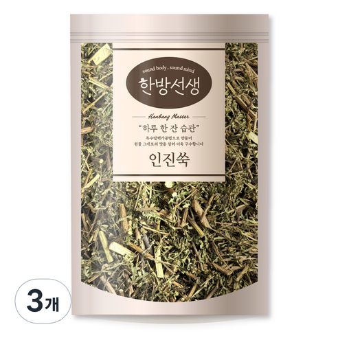 한방선생 국산 인진쑥, 600g, 3개